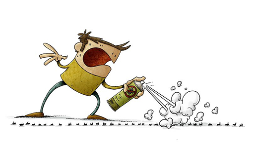 Art Showing What People Usually Do Instead of Hiring Ant Control Experts in Palm Harbor Florida